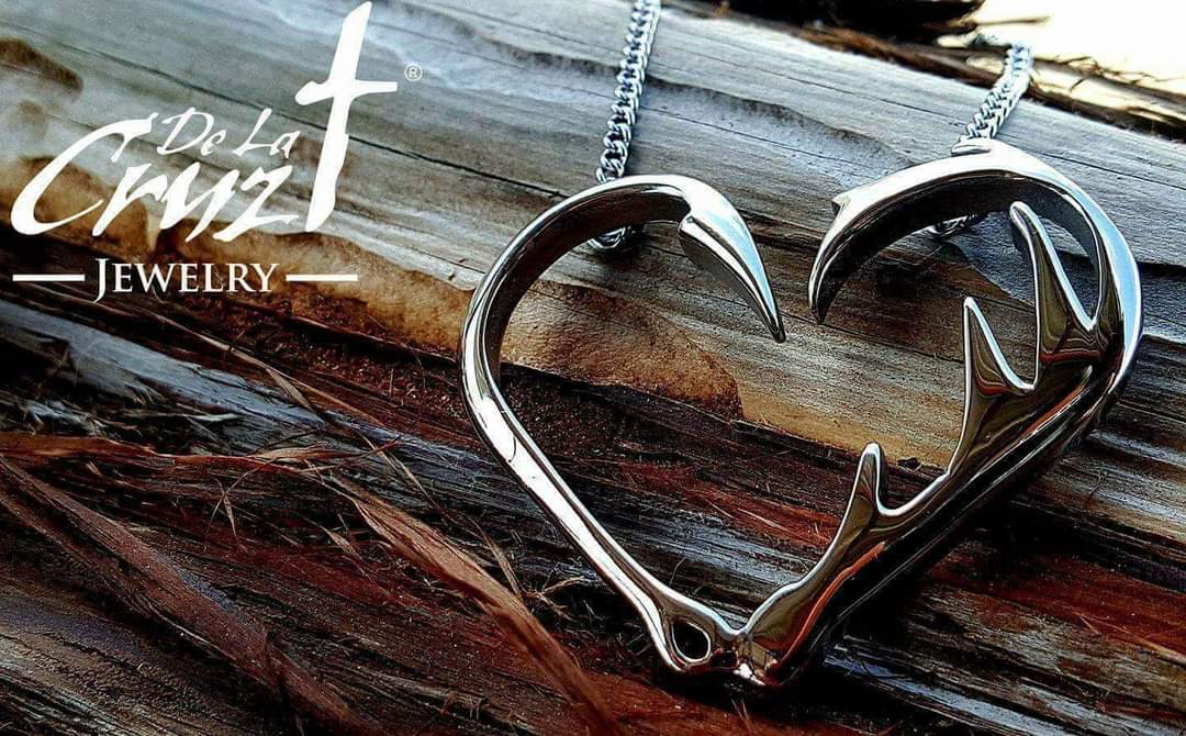 Fishing Heart Hook Pendent-Heart Hook Necklace