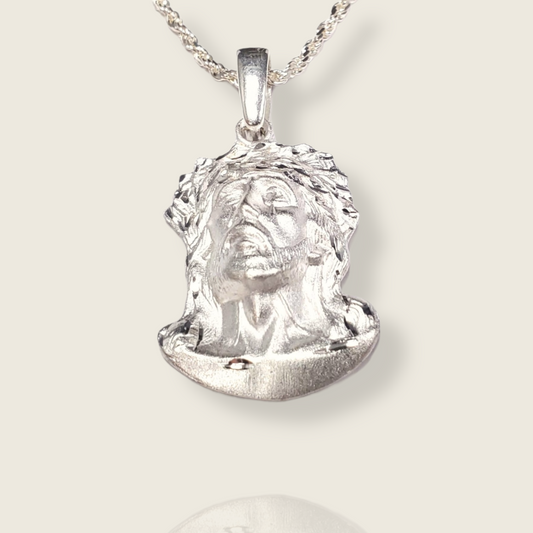 Face of Jesus Sterling Silver Pendant - De La Cruz Jewelry