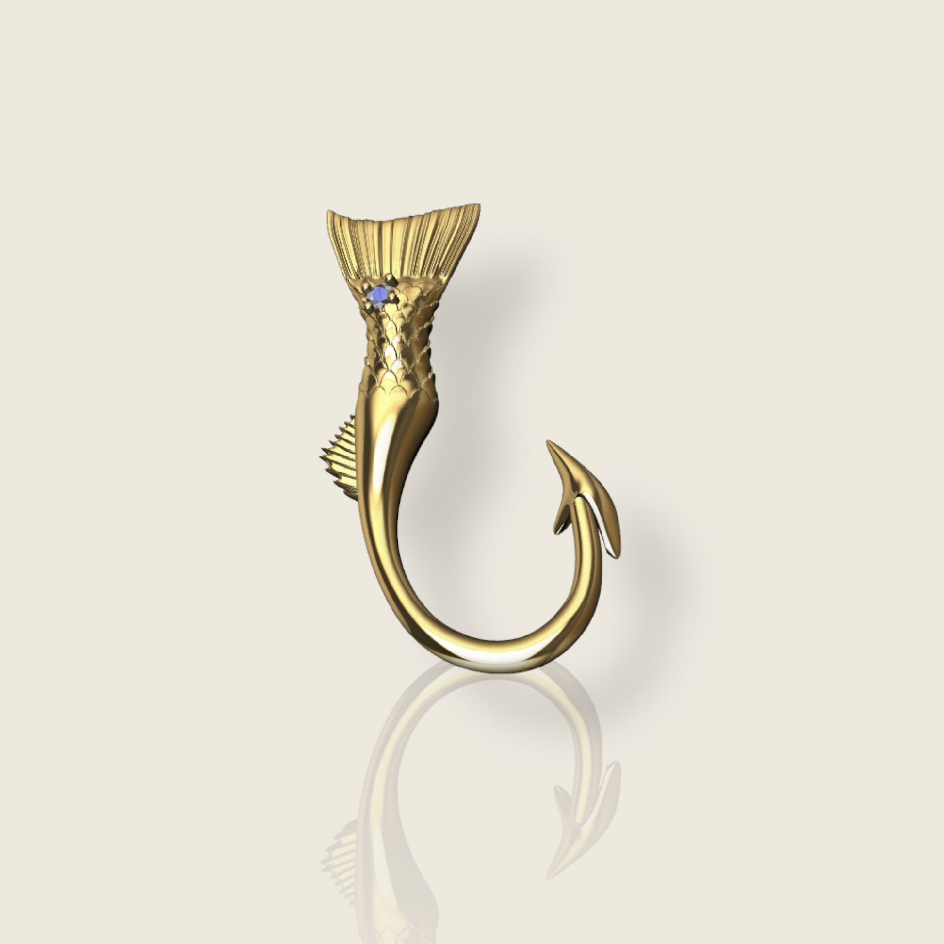 Redfish Hook Pendant - De La Cruz Jewelry