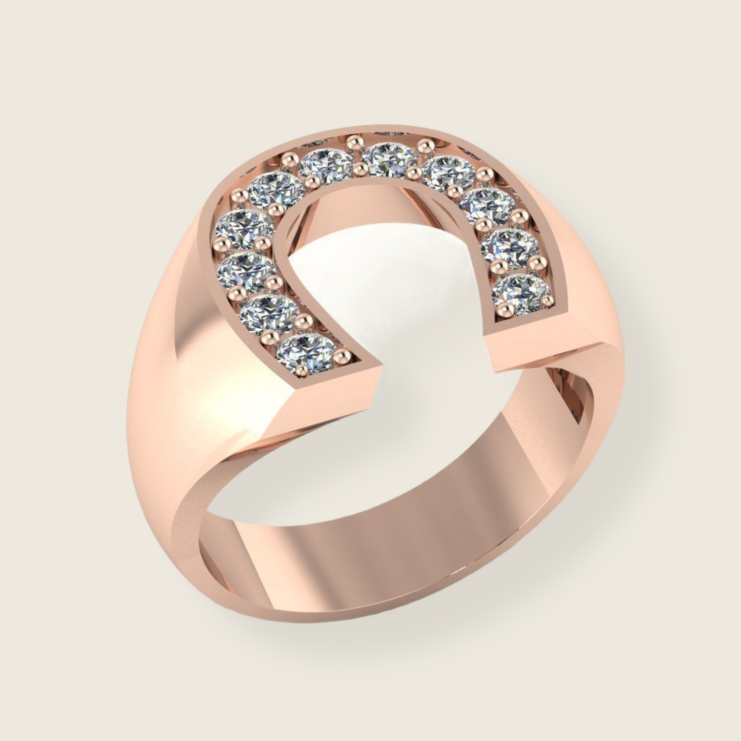 Diamond Horseshoe Ring (0.57 ctw) - De La Cruz Jewelry