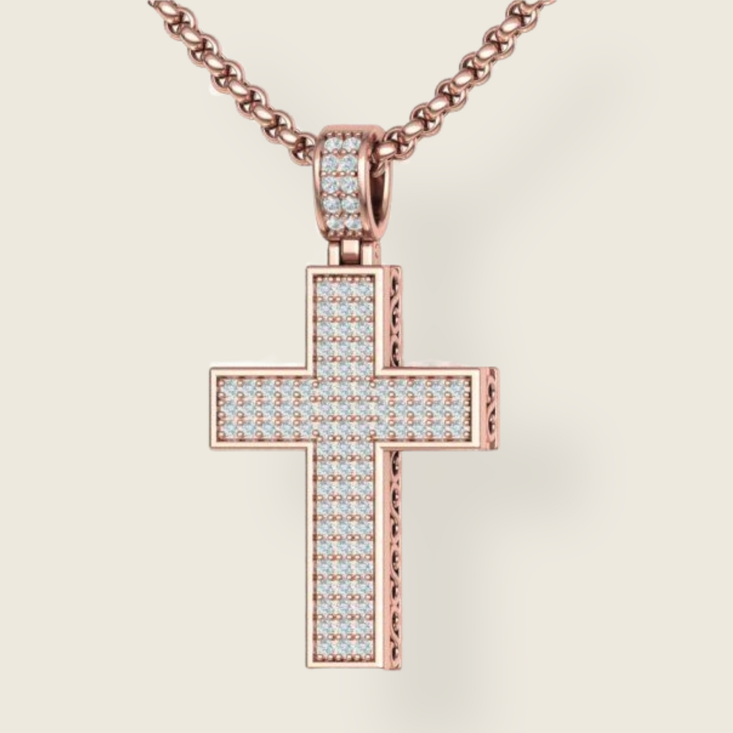 Wide Diamond Cross Pendant (0.48 ctw) - De La Cruz Jewelry