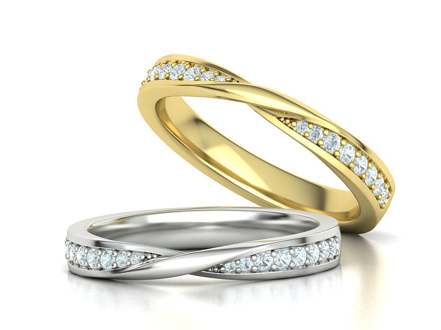 Mobius Diamond Wedding Band - De La Cruz Jewelry